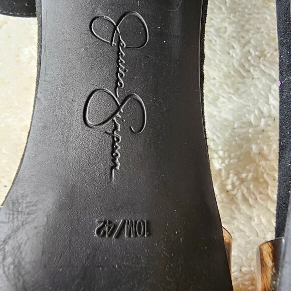 Jessica Simpson Women's Sherron Clear Leopard Block Heel Sandals Size 10M Black - Picture 6 of 6